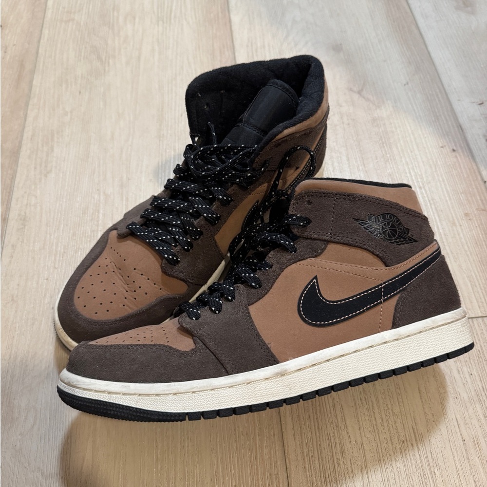 Nike Air Jordan Brown and Black Suede Sneakers